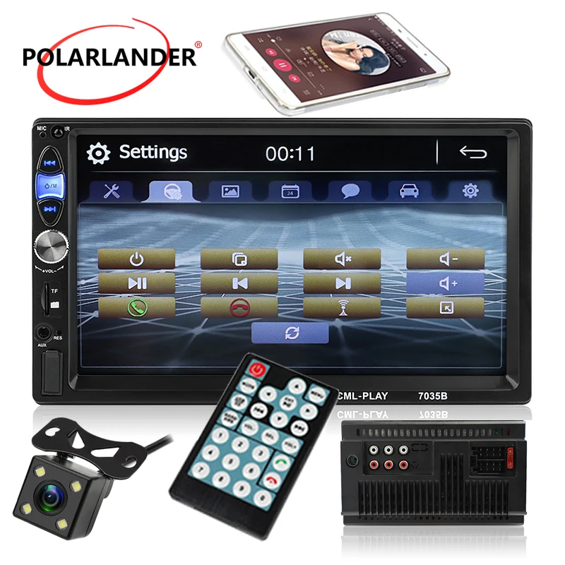 

2 Din 7'' Mirror Link Car Radio Stereo 2018 New Multi-languages Bluetooth MP5 MP4 12V AUX USB TF Touch Screen
