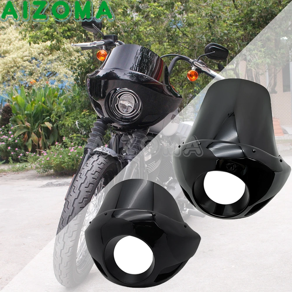 Carenado de faro delantero para pantalones cortos para motocicleta, parabrisas de 5 y 5,75 de Café Racer Sportster/ALTO, 3/4 pulgadas|Kits de carenado completos| - AliExpress