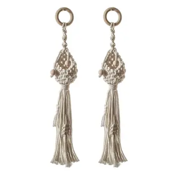 

2pcs Handwoven Macrame Plant Hangers Hanging Basket Flower Pot Holder Decoration N58C