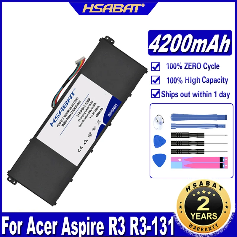 HSABAT AC14B3K 4200mAh Laptop Battery for Acer Aspire R3 R3-131T R5 R5-471T R5-571T ES1-572 Batteries | Компьютеры и офис