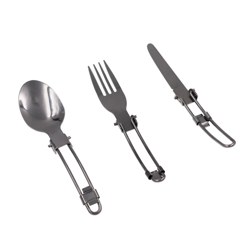 

Spork fork Picnic camp cutlery tableware flatware long cookware spoon utensil backpack fold knife set combo stainless steel