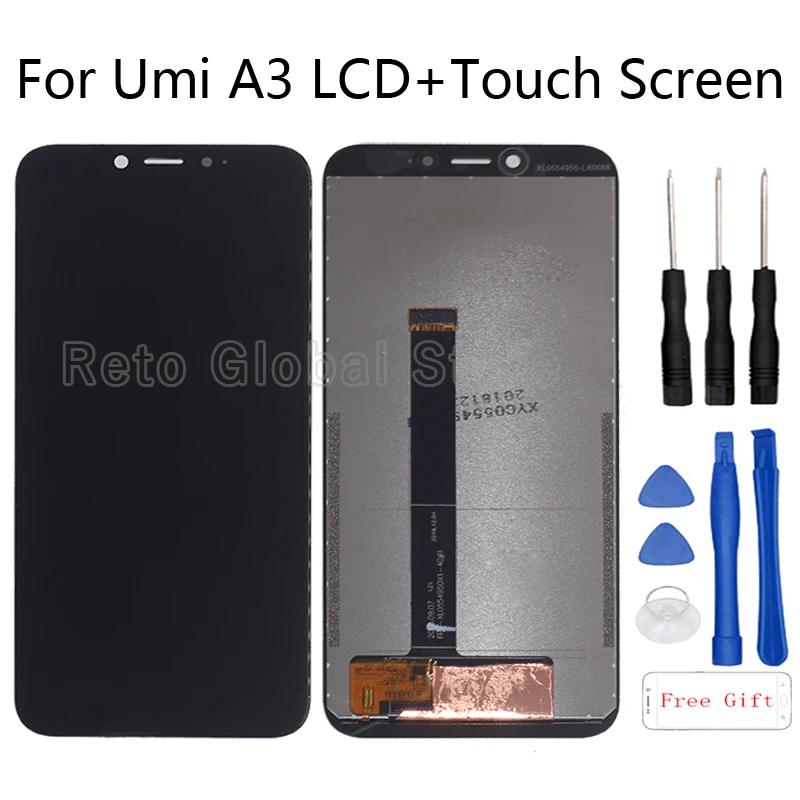 

100%new original For Umidigi A3 Phone LCD Display+Touch Screen digitizer component replaceable For UMIA3 lcd screen Repair Parts
