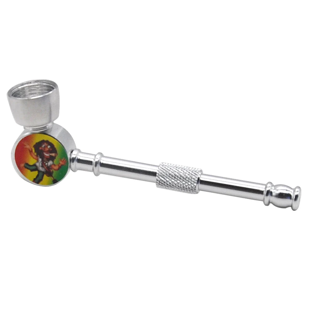 HONEYPUFF Metal Smoking Pipe Jamaica Reggae Metal BOB MARLEY Smoking Pipe Tobacco Pipes - Color: BOB-QiTiao