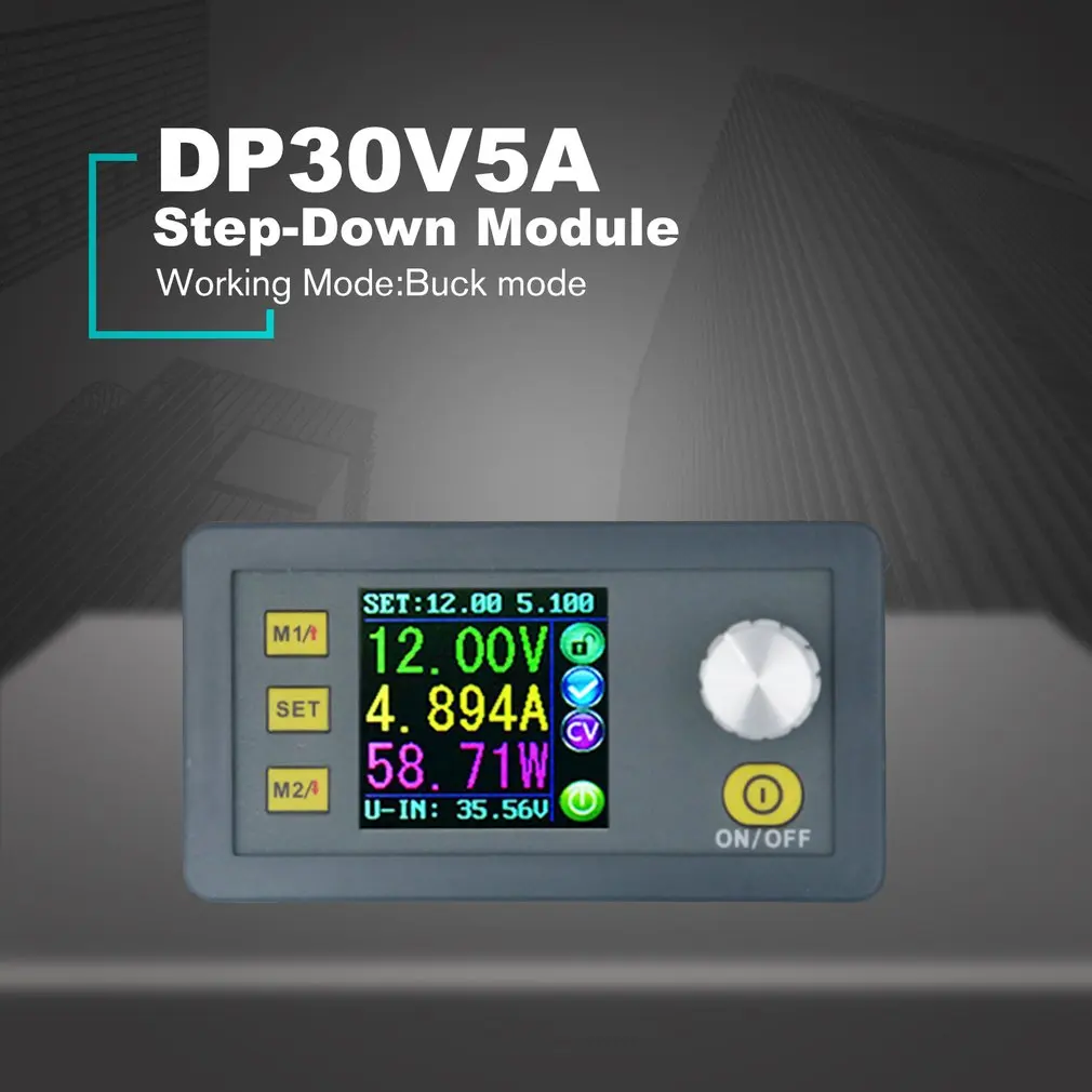 DP30V5A Постоянное Напряжение Ток понижающий Программируемый Модуль питания понижающий преобразователь напряжения регулятор цветной ЖК-дисплей