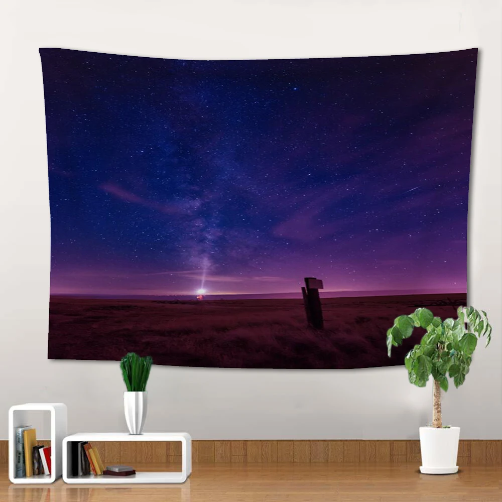 Галактические Звездные настенные гобелены коврики для пикника гобелены звездное небо одеяло декоративный настенный ковер коврики для йоги покрывало - Цвет: Коричневый