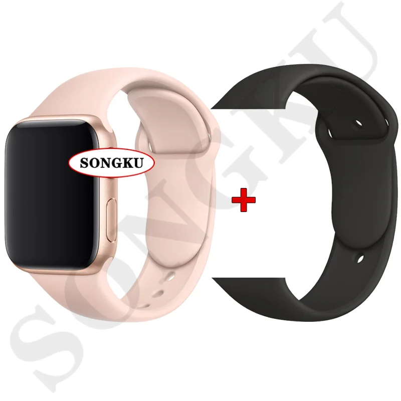 G Pink and Black SONGKU IWO 12 часы серии 5 1:1 Смарт часы 40 мм 44 мм Bluetooth часы iwo12 для apple iPhone IOS Android управление Siri PK IWO 11 - Цвет: G Pink and Black