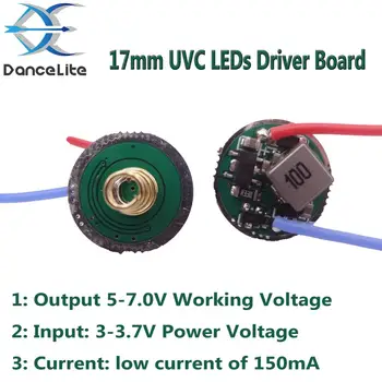 

1PC 17mm UVC Disinfection LEDs Boost 5-7V LED Driver Board 150mA Low Current 1MODE Circuit Board