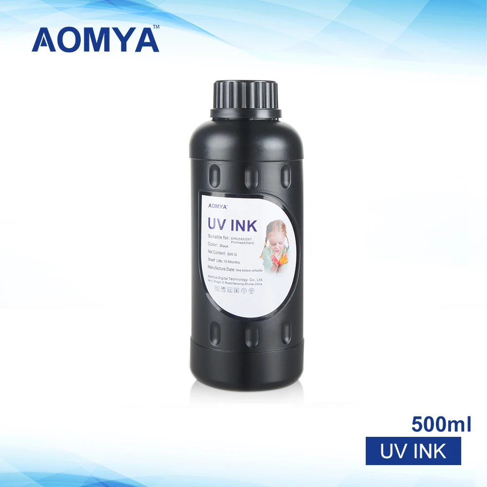 УФ-чернила Aomya 500 мл светодиодная Curable для принтера Epson UV планшетный принтер DX3 DX5 DX6