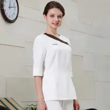 Одежда по индивидуальному заказу, женская черная и синяя блузка+ длинные штаны, набор, спа-униформа для красоты, униформа для приема, одежда высшего качества