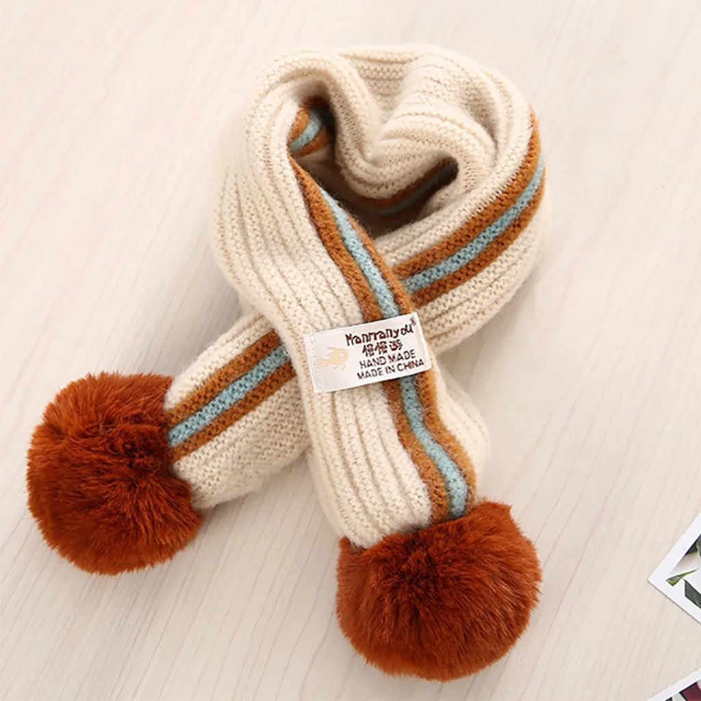 Winter Scarf Women Lovely New Autumn Winter Boys Girls Baby Patchwork Scarf Warm Knitted Scarves Cashmere Scarf Manteau#D5