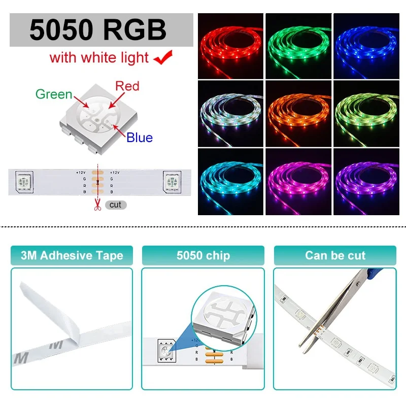 Bluetooth RGB Led Strip Light 5050 Luces LED String USB Tape Diode Ribbon For Room TV Backlight Neon Lamp christmas lighting