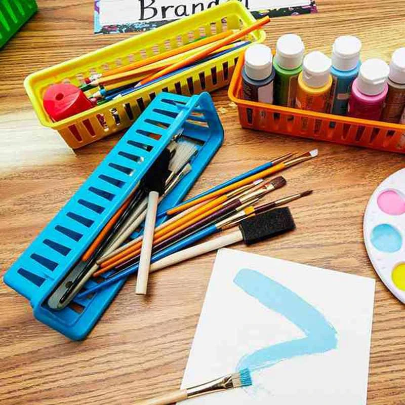 Classroom Pencil Organizer Basket or Crayon Variety Colors Ran (10 Pack) |