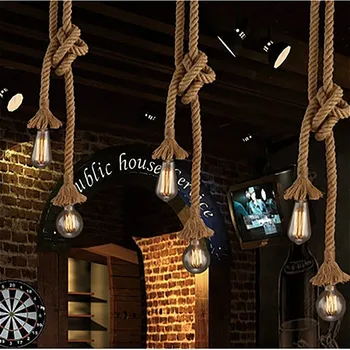 

American Style Country E27 LED Modern Pendant Light Cafe Bar Single/Double Head Restaurant Industry Retro Lamp Pendant Light