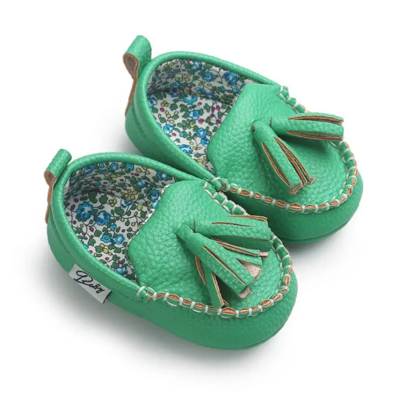 Обувь для новорожденных мальчиков и девочек; обувь для малышей; мокасины; обувь из искусственной кожи; обувь для малышей - Цвет: Светло-зеленый