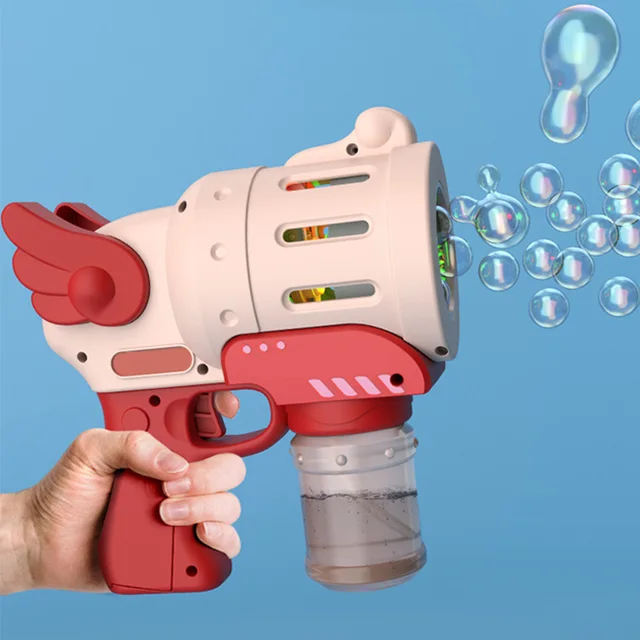 Electric Bubble Machine Flashing Light Music Automatic Bubble Blower Soap water Bubbles Maker Gun for Children Kid Outdoor Toys 3