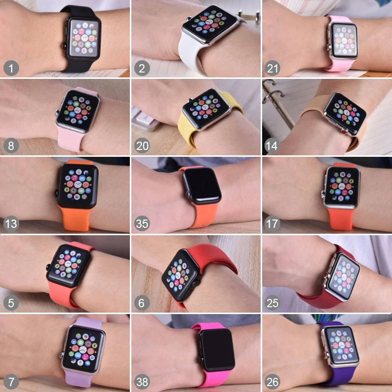 Daruyne мягкий силиконовый спортивный ремешок для Apple Watch серии 4 3 2 1 42 мм 38 мм 40 мм 44 мм браслет на запястье ремешок для Apple Watch
