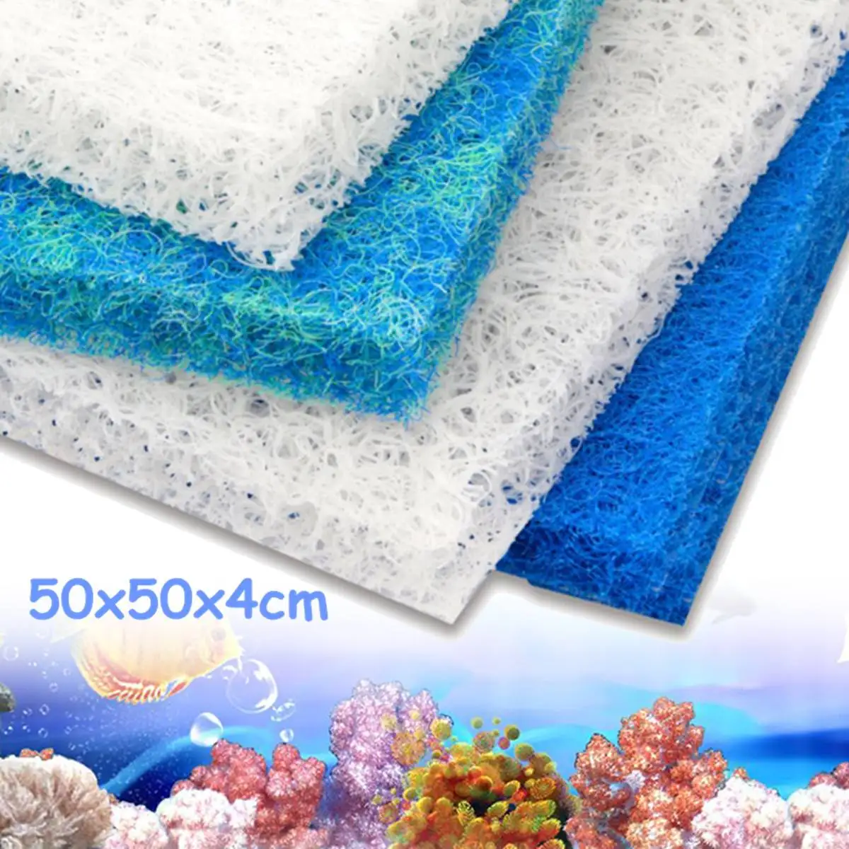 Aquarium Biochemical Rattan Cotton Fish Tank Pond Filter Foam Sponge Filter Accessories Filtration Aquatic Supplies 50X50X4cm