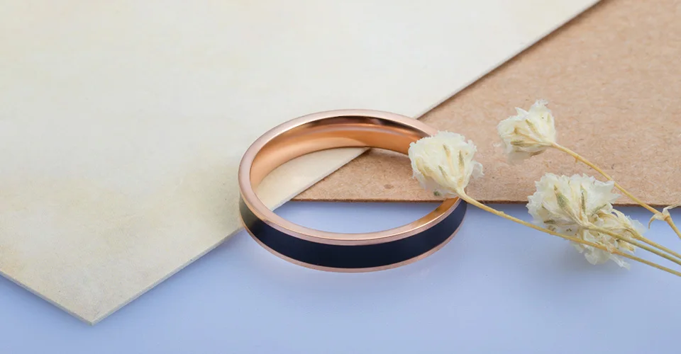 BFH романтическая мода свадебное кольцо носить кольца для женщин мужчин розовое золото изящное гладкое титановое стальное обручальное кольцо ювелирные изделия