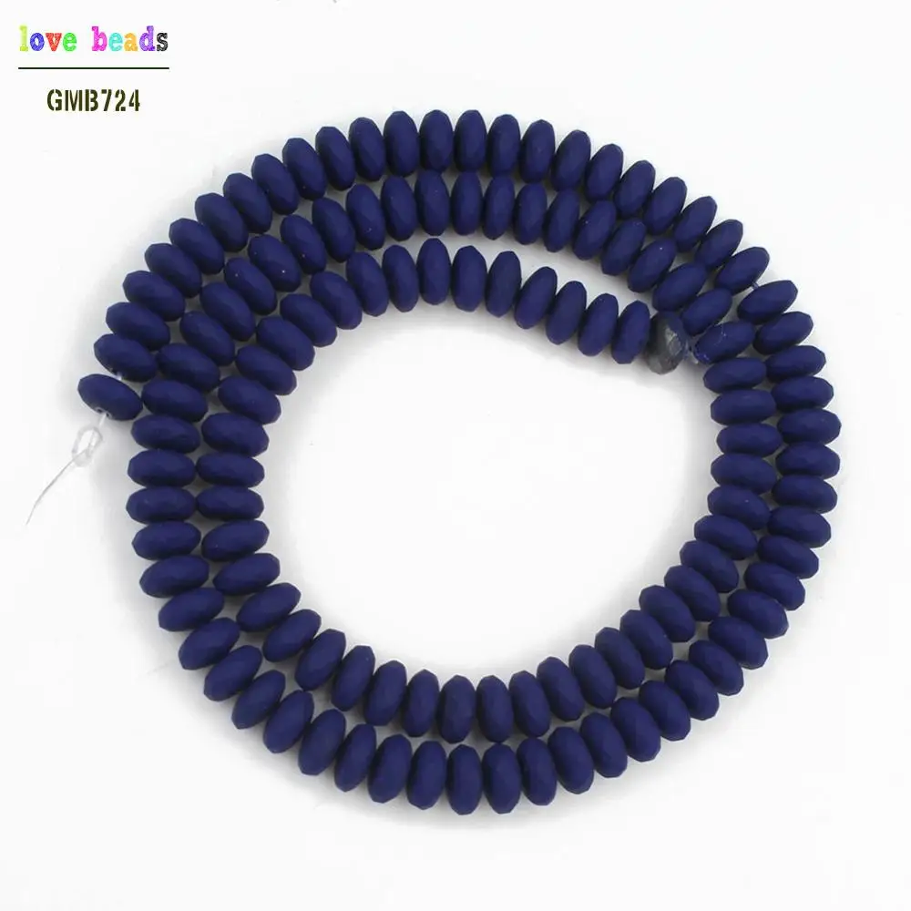 Dark Blue 6 мм натуральные бусины из гематита многоцветный резиновый камень свободные плоские бусины Rondelle для изготовления ювелирных изделий DIY браслет 15" - Цвет: Dark Blue