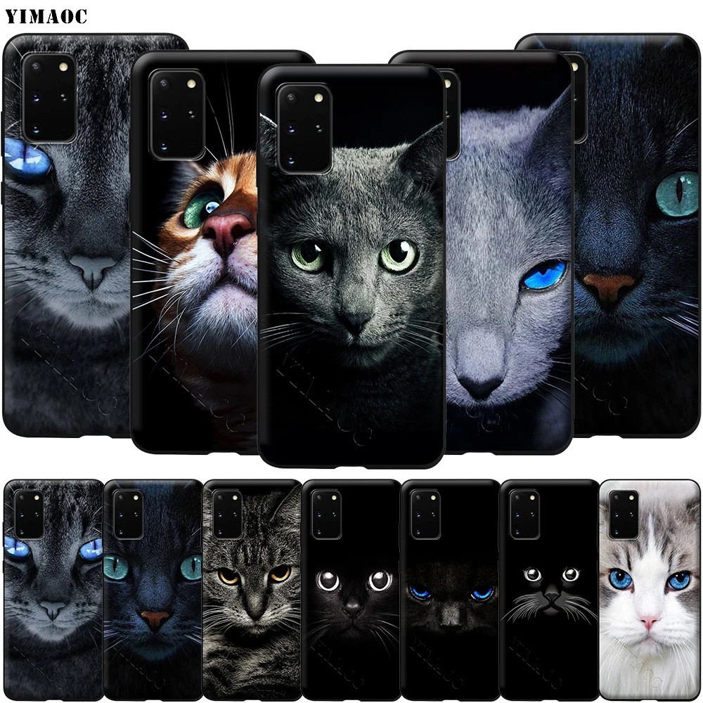 Милый мягкий силиконовый чехол YIMAOC Cat Kitty Blue Eyes для Samsung Galaxy S6 S7 Edge S8 S9 Plus A3 A5 A6 Note 8 9 |