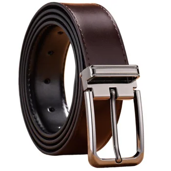 

Mens Pin Buckles Belts Business Casual Men Luxury Fashion Korean Cowskin Solid Gifts for Men