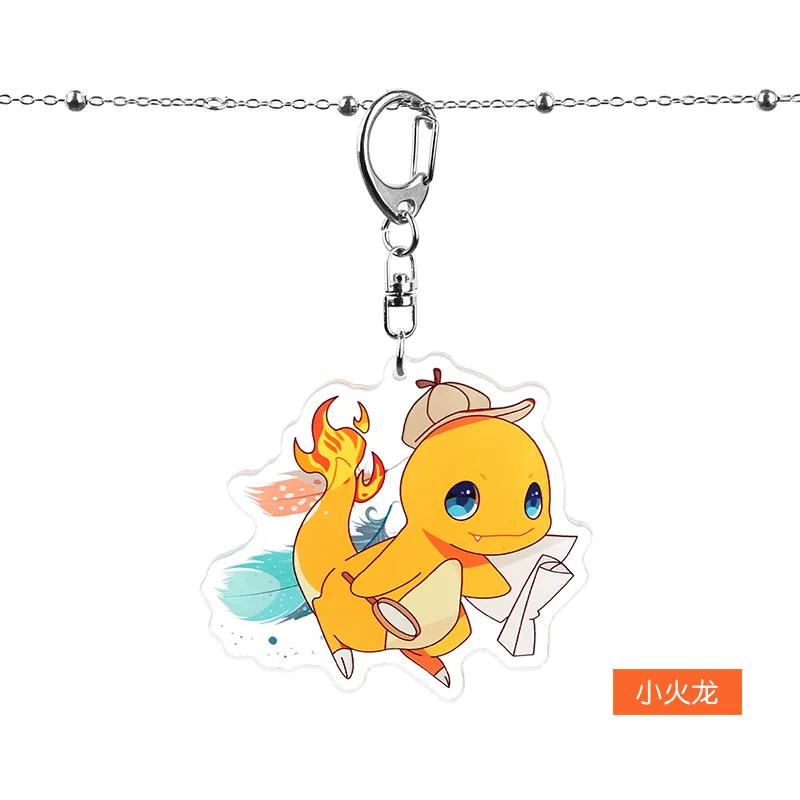 K-651 Брелок с покемоном Сквиртл Пикачу Psyduck Charmander Bulbasaur милый забавный мультфильм аниме Акриловые Брелки Подвеска на Рюкзак kawaii - Цвет: K-651