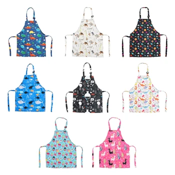 

Cute Kids Apron Adjustable Cotton Aprons for Boys Girls Children Bib Aprons for Artists Chef Baking Cooking Parent Chil