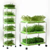 Bean Sprout Nursery Tray Shelf with Universal Wheel Stainless Steel Seedling Germination Tray HydroponicVegetable Planting Frame 5