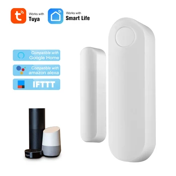 

WiFi Smart Door Sensor Tuya APP Control Door Window Opening Security Alarm Sensor Magnetic Switch Wireless Detector