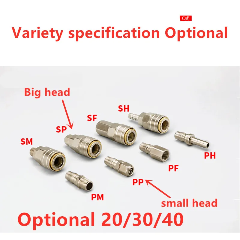 

Pneumatic fittings PU Tube C Type Quick connector High pressure Quick Coupling Accessories Gas Pipe Connector for Air compressor