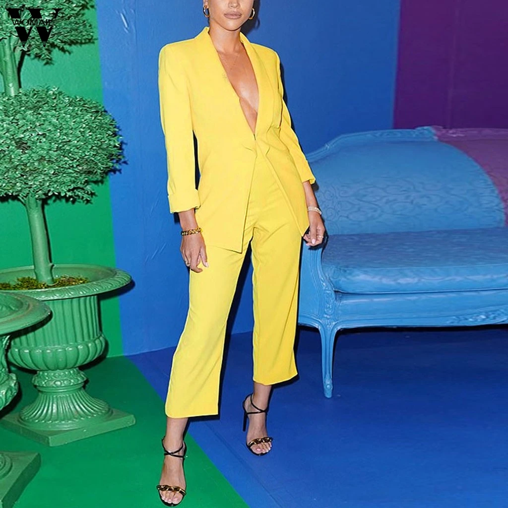 

Womail tracksuit Women Autumn Elegant Slim Suit Two-Piece Set Woman Jacket Coat+Long Pants Suits Outfit Workwear Suit Straight99