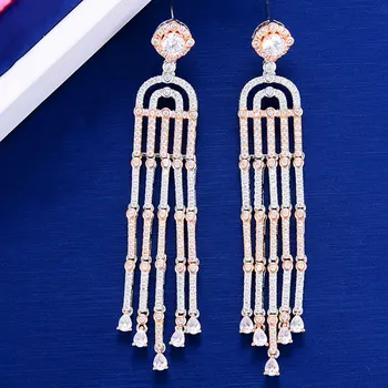 

GODKI 82MM BIG BOLD Long Tassels Dangle Earrings For Women Wedding Cubic Zirconia DUBAI Bridal Earring Jewelry Accessories 2020