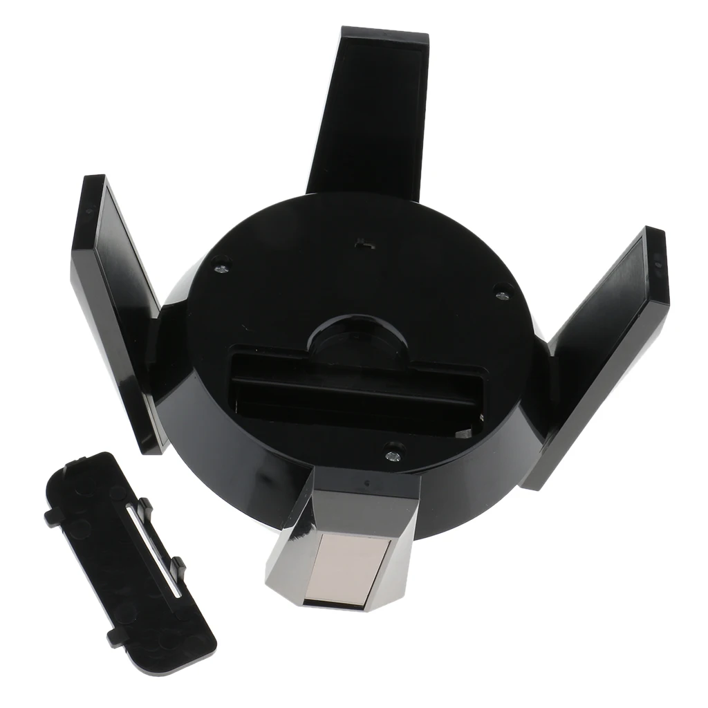 Solar Powered 360 Rotating Phone Jewelry Display Stand Turn Table LED Light Ring Bracelet Watch Stand