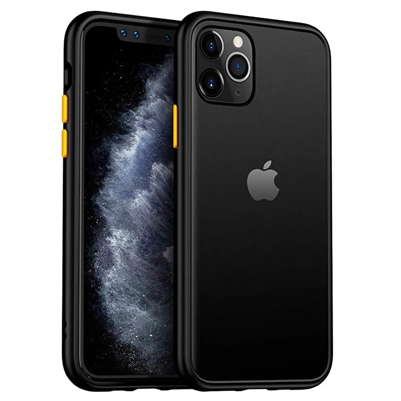 Полупрозрачный матовый чехол для iPhone 11 Pro Max с мягкими краями ударопрочный из ПК +