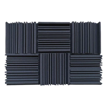 

WSFS Hot 6 Pcs Acoustic Studio Absorption Foam Panel Broadband Sound Absorber Periodic Groove Structure