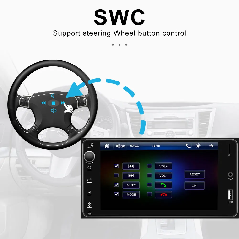 Автомагнитола AMPrime 7 ''с сенсорным экраном универсальный аудиоплеер MP5 для Toyota