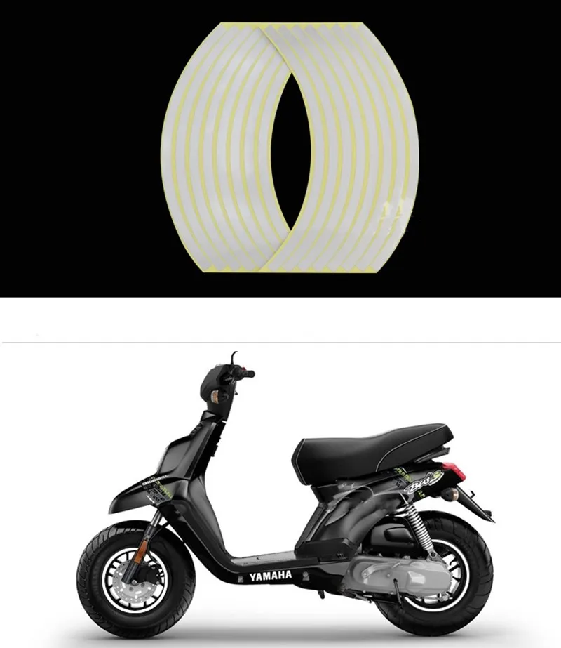 16 шт. наклейки на колеса мотоцикла светоотражающие полосы 12 дюймов водонепроницаемый обод полоса лента скутер велосипед шины Decoratio