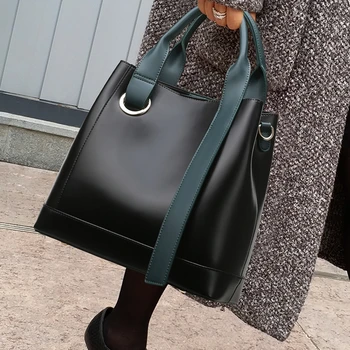

Fashion Genuine Leather Bag for Women 2020 New Trend One-shoulder Portable Large Capacity Messenger Bag Simple Casual Tote Bag