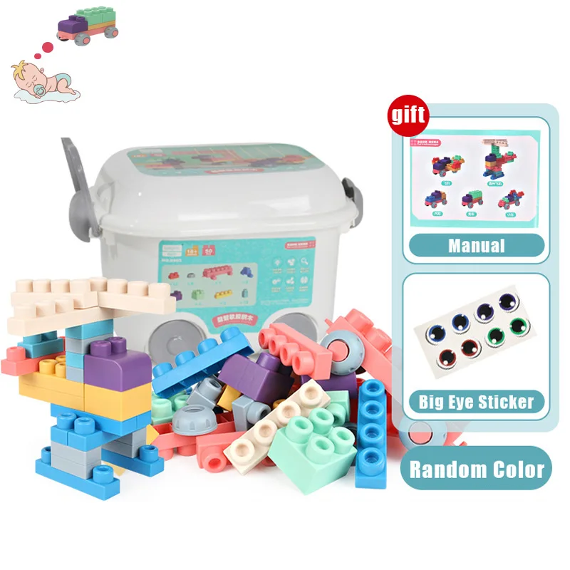

New Boxed Baby Toy 3D Soft Plastic Building Blocks Compatible Touch Hand Teethers Blocks DIY Rubber Block Toy for Children Gift