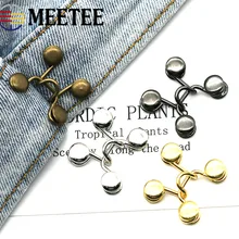 Meetee 10 комплектов 27X28/32X28mm металлические крючки для одежды, джинсы на талии Регулировка пряжки съемный заклепки Кнопка "сделай сам" невидимые ...