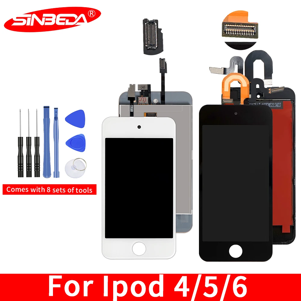 Pаспродажа Sinbeda ЖК дисплей для ipod touch 4 5 6 7 font b lcd b font кодирующий преобразователь сенсорного экрана в сборе бесплатный инструмент клей для ipod touch 4 5 6 7 Дисплей