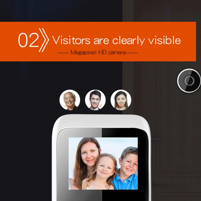 Умный электронный дверной звонок кошачий глаз для домашнего видео, умный дверной звонок кошачий глаз, цифровое дверное зеркало, ЖК-камера