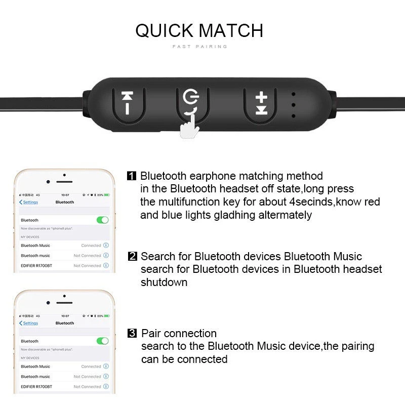 Магнитные bluetooth наушники с шейным ободом спортивные вкладыши беспроводные Bluetooth
