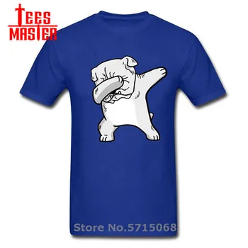 

White English Bulldog Dabbing Funny Tshirt men Adult Short sleeve women Amazing T-shirt Round Neck Casual tops Cotton summer tee