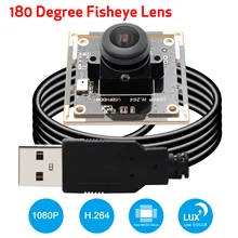 Модуль веб-камеры «рыбий глаз» 180 градусов CMOS IMX322 с низким освещением 0.01Lux USB модуль камеры для Windows MAC Linux Raspberry Pi