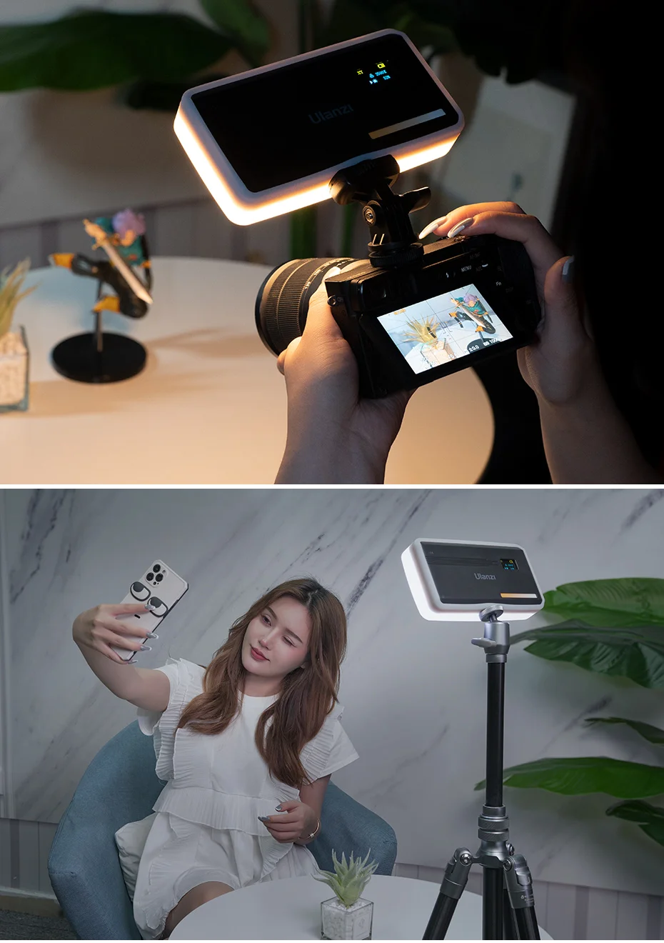 Ulanzi VL81 VL200 3200k-5600K Dimmable Mini LED Video Light for Smartphone SLR