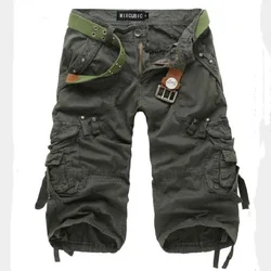 Short Cargo pour Homme, pantalon d'entraînement de rue, militaire, ample, multi poches, longueur mollet, court, plage, Capris 