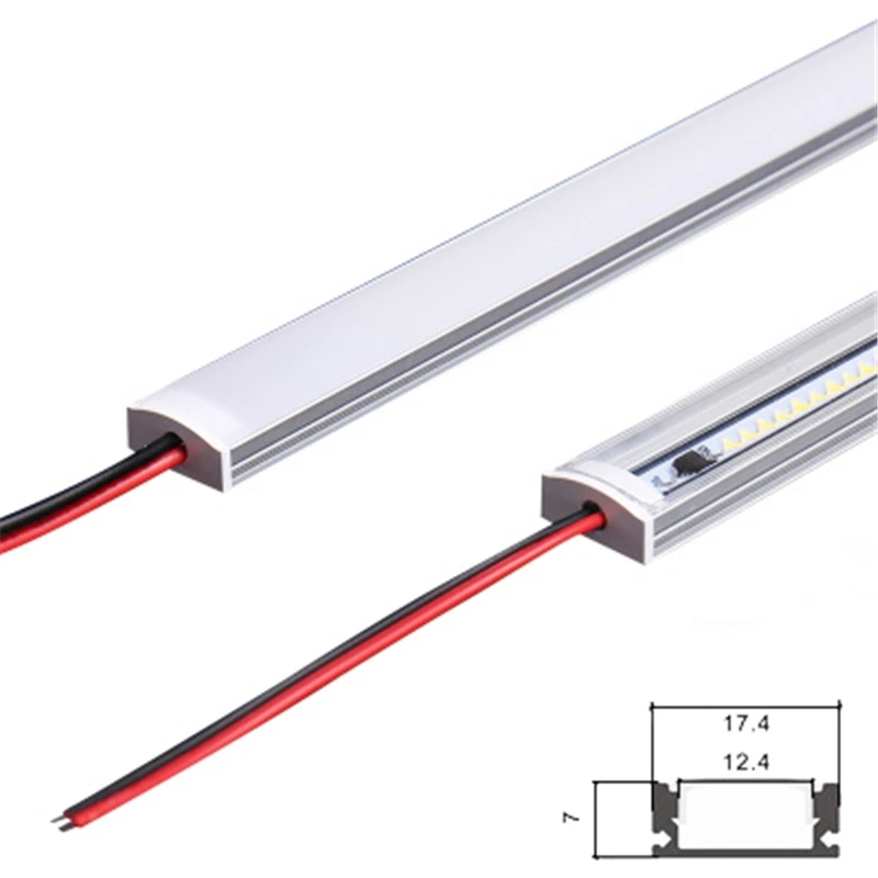 HA CONDOTTO LA luce rigida bar DC12V 50 CENTIMETRI 20 pollici a forma di U 5730 36LEDs LED canale in alluminio decorazione della Casa illuminazione