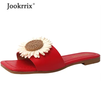 

Jookrrix 2020 Women Summer Female Pu Leather Shoes For Women Fashion Comfortable Sandals Lady Brand Slippers Black ZS2360