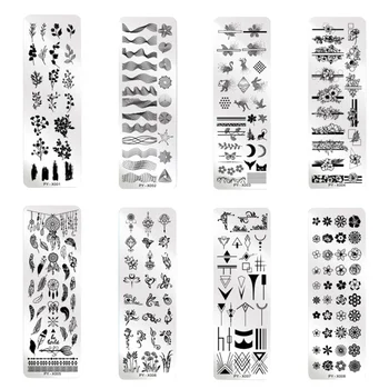 

1 Pack/8pcs Exquisite Nail Art Printed Board Plants Floral Printing Stamping Plates Funny Stampers Manicure Plates